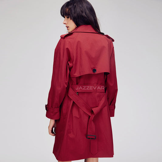 Fashion Women's Casual   Trench Coat Brief Business Formal Outwear With Belt