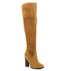 Sheepskin over the knee boots professional custom tube round with high heels