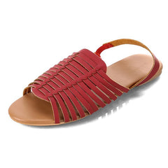 Flat Herringbone Cutout Sandals