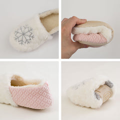 Comfortable Cotton Velvet Warm Postpartum Confinement Shoes Full Heel Wrap Slippers
