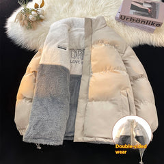 Reversible Cotton puffer Coat Loose Thick Warm-keeping Cotton Clothing