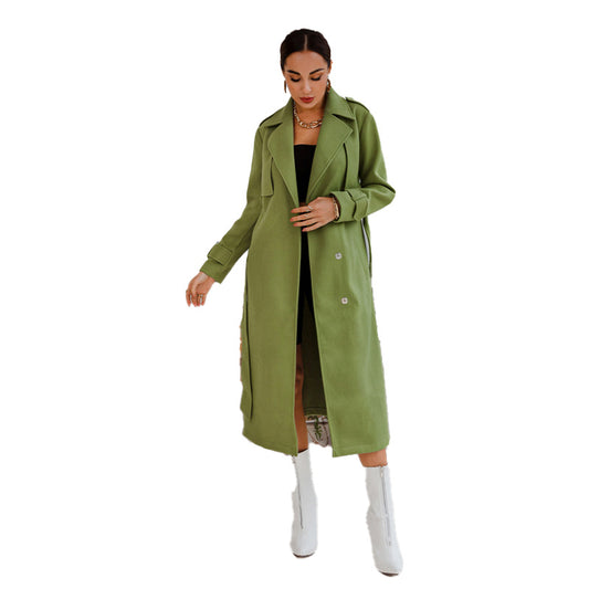 Women's Woolen Coat mid-length Loose Over-the-knee Woolen Coat