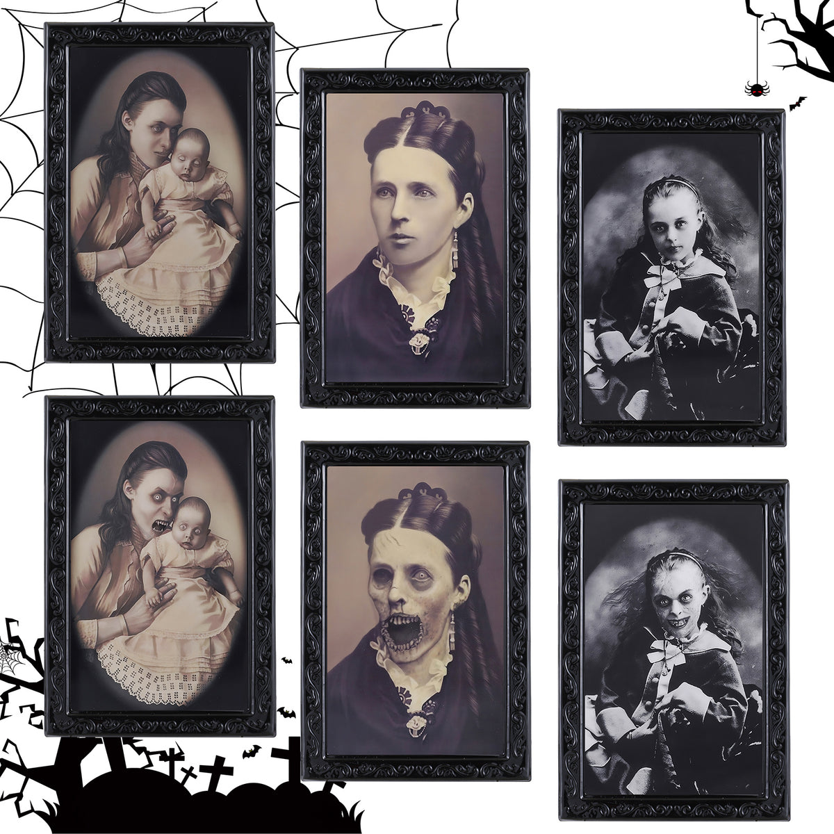 3D changing face horror portrait frame
