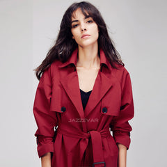 Fashion Women's Casual   Trench Coat Brief Business Formal Outwear With Belt
