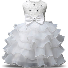 Girls' sleeveless pompous princess dress children's wedding dress performance dress