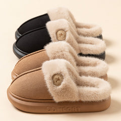 Plush Slippers For Women Men Winter Warm Home Slipper Indoor Thick-soled Fleece Shoes
