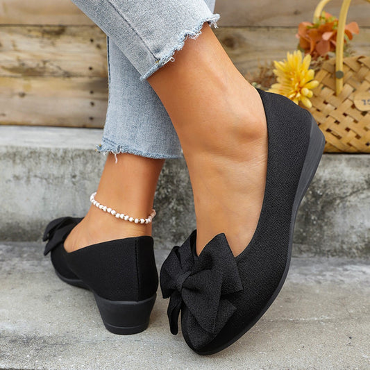 Bowknot Flats Shoes Fashion Casual Round Toe Slip-on Shoes Loafers For Women
