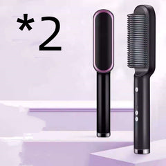 2 In 1 Hair Straightener Hot Comb Negative Ion Curling Tong Dual-purpose Electric Hair Brush