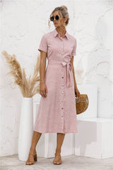 Ladies Shirt Collar Shirt Dress Elegant And Fashionable