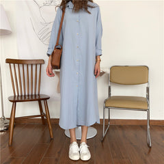 Long cotton and linen blouse