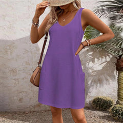 Women's Casual Vest With Pockets Dress