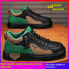 High-top Slip-on Board Shoes Teenagers Soft Bottom Waterproof Leather Shoes