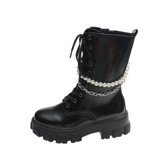 But Knee Lace Up Doc For Girls