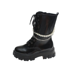 But Knee Lace Up Doc For Girls