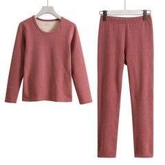 Women's Bound Velvet Thermal Underwear Suit