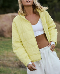 Women's Lightweight Zip Compression Cotton Jacket Short Down Jacket Coat