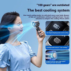 Violent Fan Digital Display High-speed Outdoor Handheld USB Cooling Fan