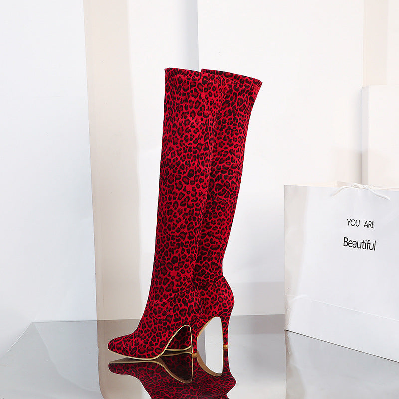 Stiletto Super Heel Pointed Toe Over The Knee Womens Boots Trend – view 4