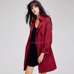 Fashion Women's Casual   Trench Coat Brief Business Formal Outwear With Belt