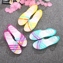 Beach jelly sandals rainbow plastic sandals female summer