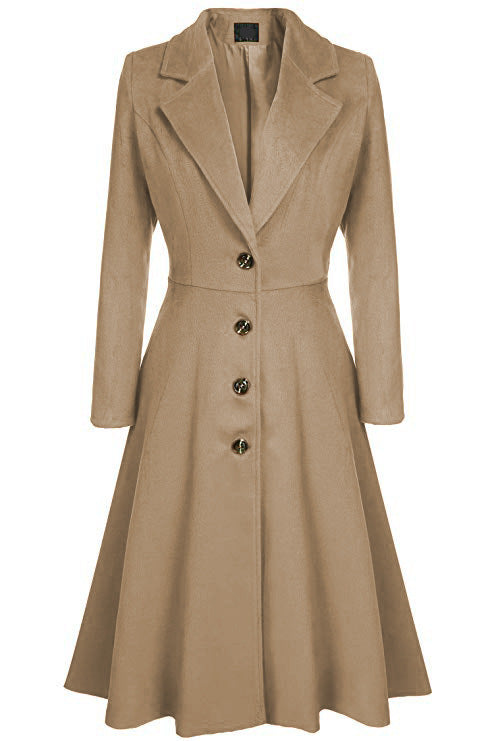 Breasted Long Sleeve Trench Coat