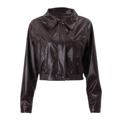 Short Leather Jacket: Vintage Zipper Style
