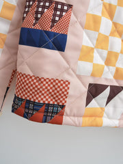 Diamond Lattice Pattern Print Cotton-padded Puffer Jacket Coat
