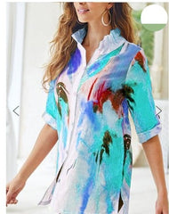 Printed cardigan short sleeve