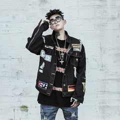 Ripped Denim Jacket Trendy Handsome Jacket