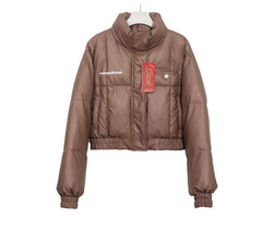 Female Big Fur Collar Puffer Jacket Coat