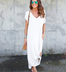 European and American foreign trade dress burst summer aliexpress Amazon hot pocket split large swing dress