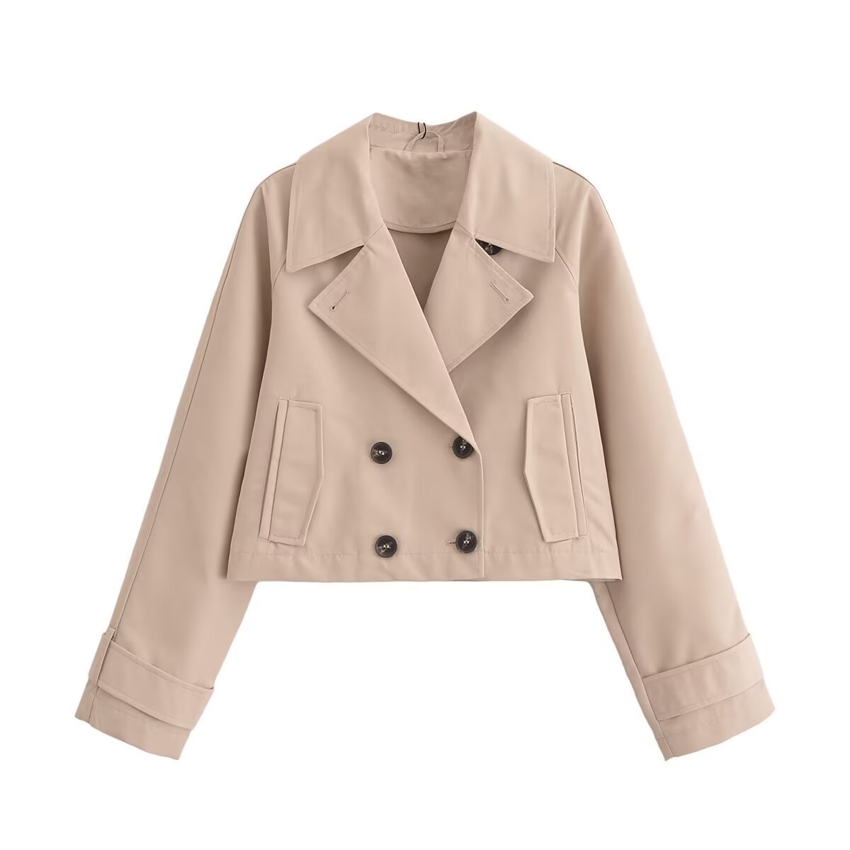 Women's Clothing French Trench Coat Long Sleeve Jacket Coat