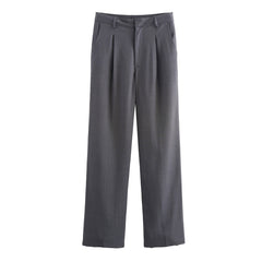 Double Pocket Coat Top Pants Suit Women