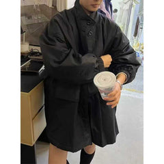 Mid-length Coat Thin Cotton Coat Workwear Windbreaker