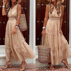 Sexy deep V sleeveless Chiffon Dress