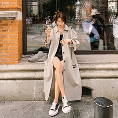 Women's Loose Coat Mid-length Casual Windbreaker Jacket