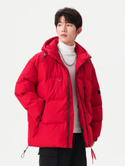 Multi-Color Warm Thickened Casual Youth Vitality Hooded Cotton-padded puffer Coat