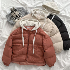 Student's Small Loose Bread Jacket Coat Hooded Cotton Puffer acket