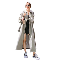 Women's Loose Coat Mid-length Casual Windbreaker Jacket