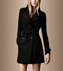 Windbreaker female long section ladies jacket autumn European and American slim waist double-breasted coat trench coat