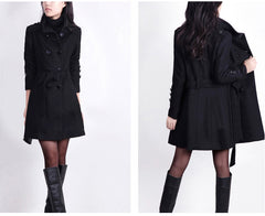Slim woolen coat  women's clothing