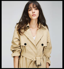 Fashion Women's Casual   Trench Coat Brief Business Formal Outwear With Belt