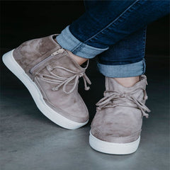 Fashion top Lace-up Flat Ankle Boots Women