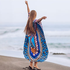 Ethnic Print Beach Skirt Blouse