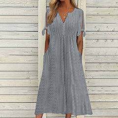 Women's Dress Hole Hollow-out V-neck
