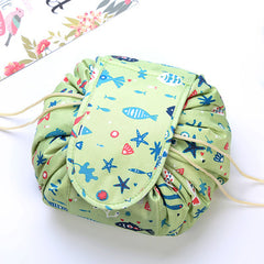 Portable waterproof drawstring cosmetic bag