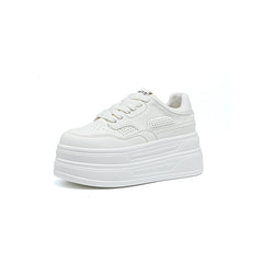 Leather Fashionable Platform Lace-up Casual Shoes