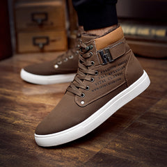 New High Top Canvas Casual Shoes Men