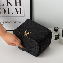Black Large Capacity Portable Travel Cosmetic Bag