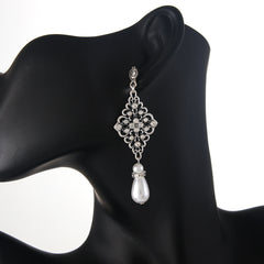 European And American New Luxury Rhinestone Alloy Hollow Jeweled Stud Earrings